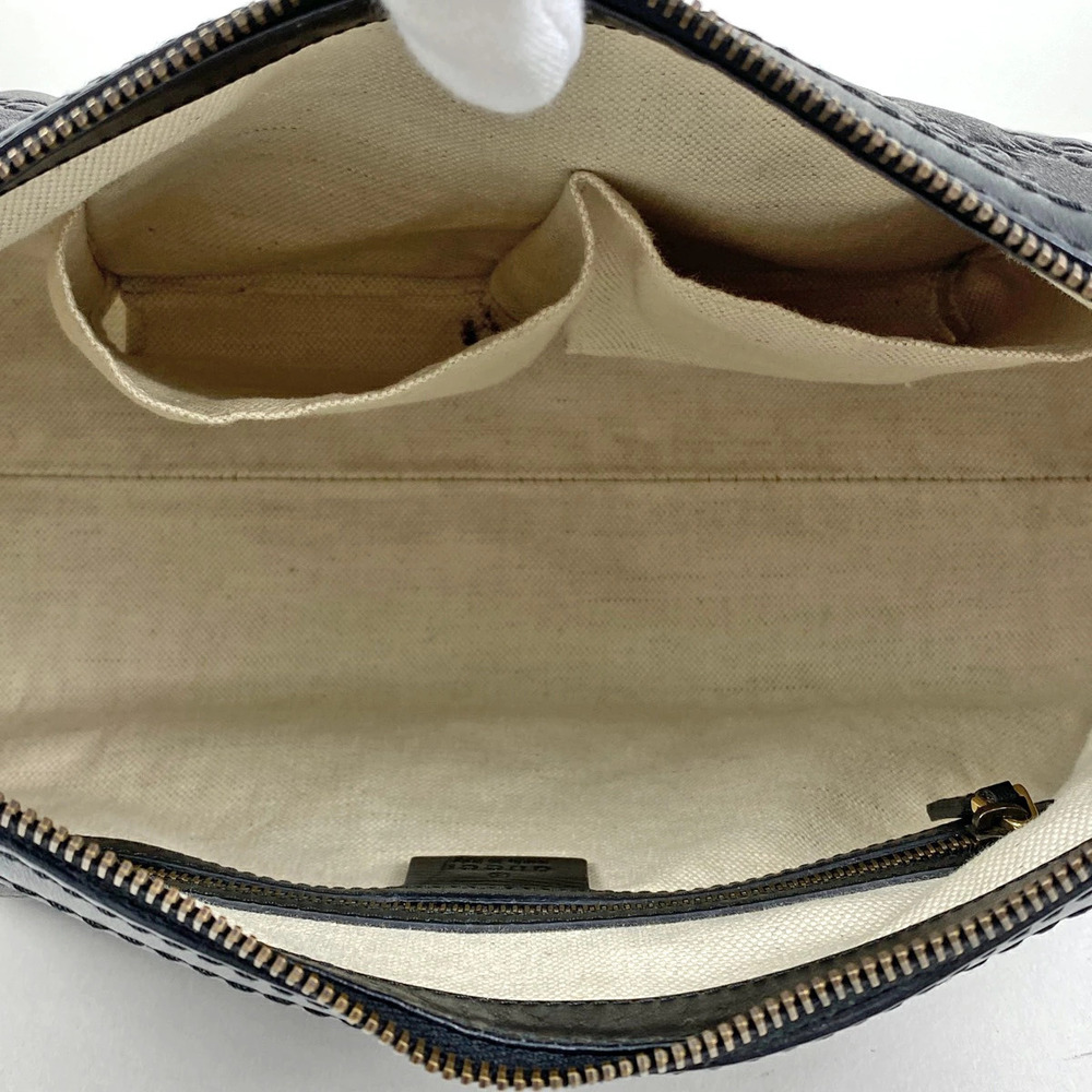 Gucci Guccissima Shoulder Bag Hobo Interlocking GG Guccissima Leather Black - Picture 6 of 6